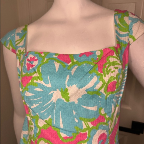 Lilly Pulitzer Floral Sleeveless Dress in Pink and Blue Size 2. - Picture 4 of 14
